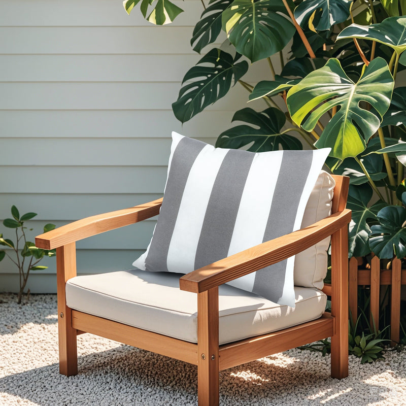 2 Pack Outdoor Throw Pillows with Waterproof Fabric - Grey, photo 2 of 7