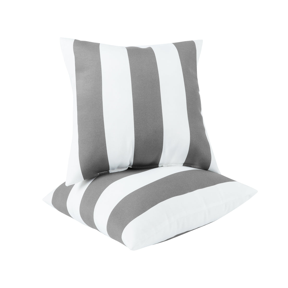 2 Pack Outdoor Throw Pillows with Waterproof Fabric - Grey, photo 3 of 7