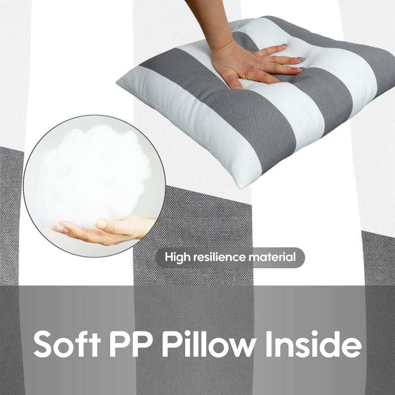 2 Pack Outdoor Throw Pillows with Waterproof Fabric - Grey, photo 5 of 7