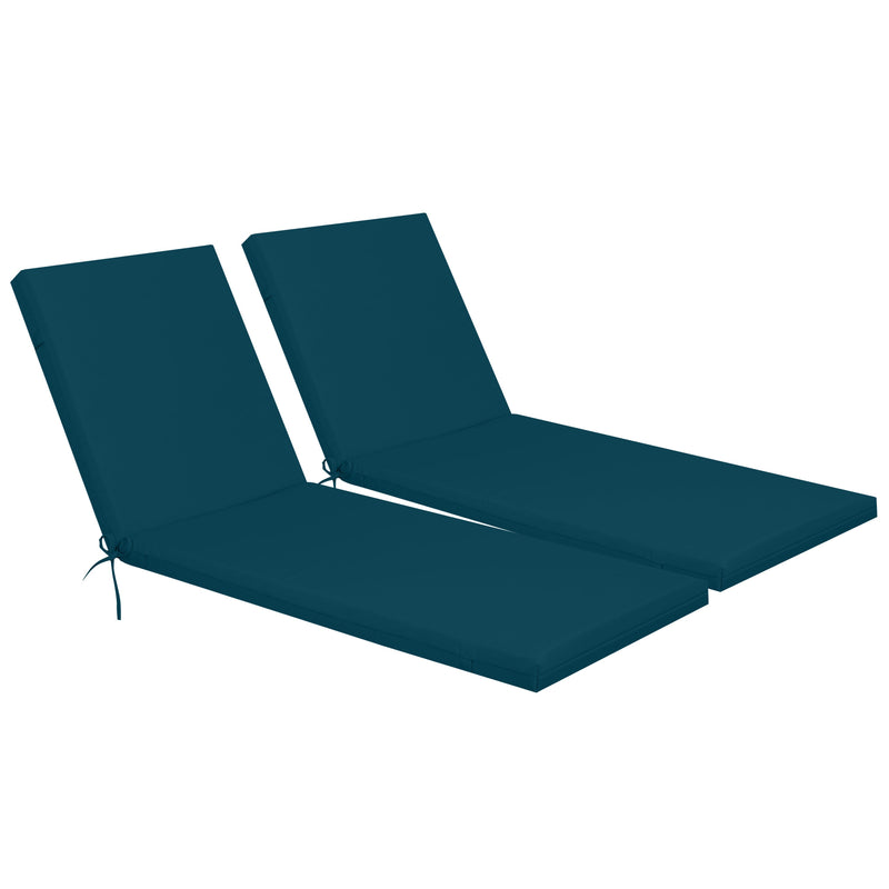 Lake Blue Outdoor Lounge Chair Cushion Set with UV & Fade Resistance