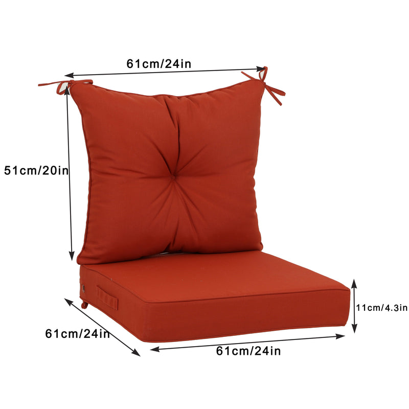 Outdoor Deep Seat Cushions with Waterproof, Fade-Resistant Fabric - Set of 2, photo 9 of 9
