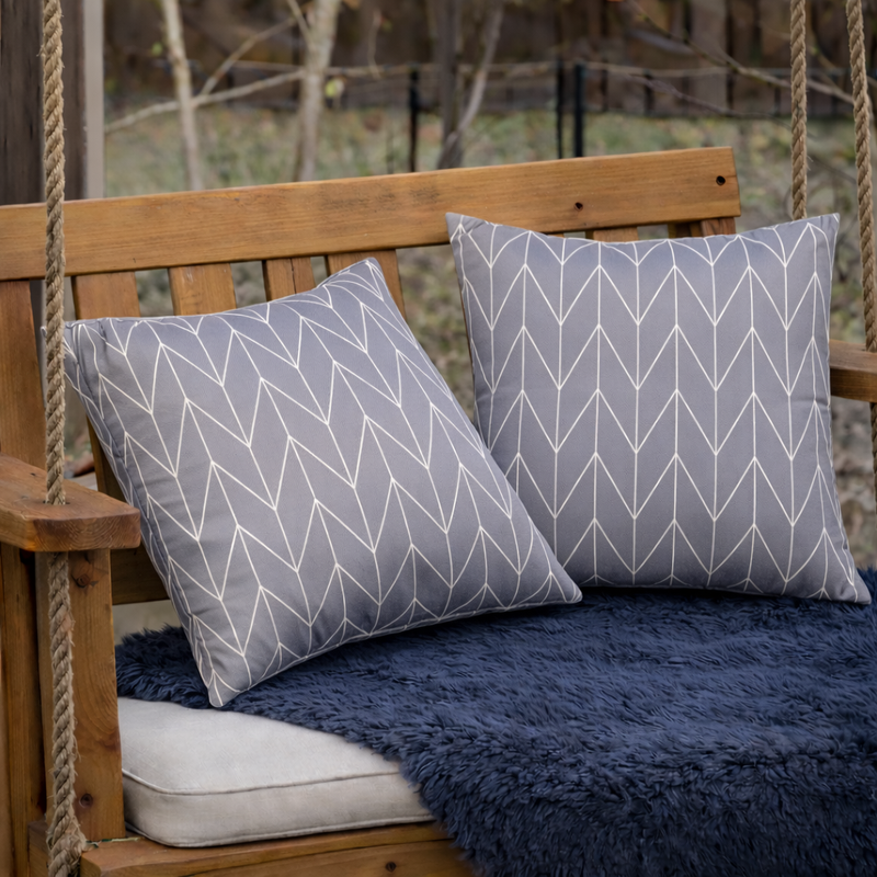 Outdoor Throw Pillows 18x18 Inch with Waterproof & Fade-Resistant Cover - Gray (Set of 2), photo 4 of 8