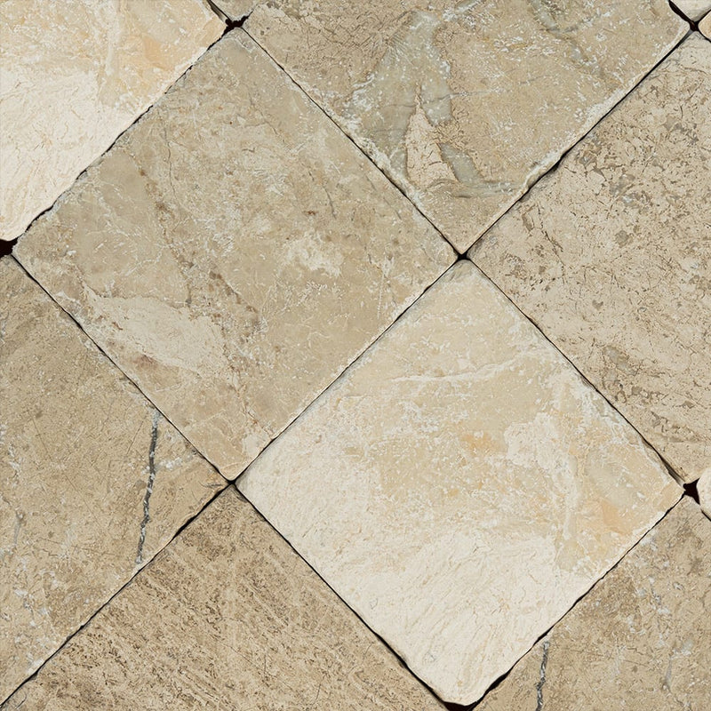 Beige Royale Tumbled Marble Tiles 4x4 Marble Tumbled 4x4 Tiles — 4