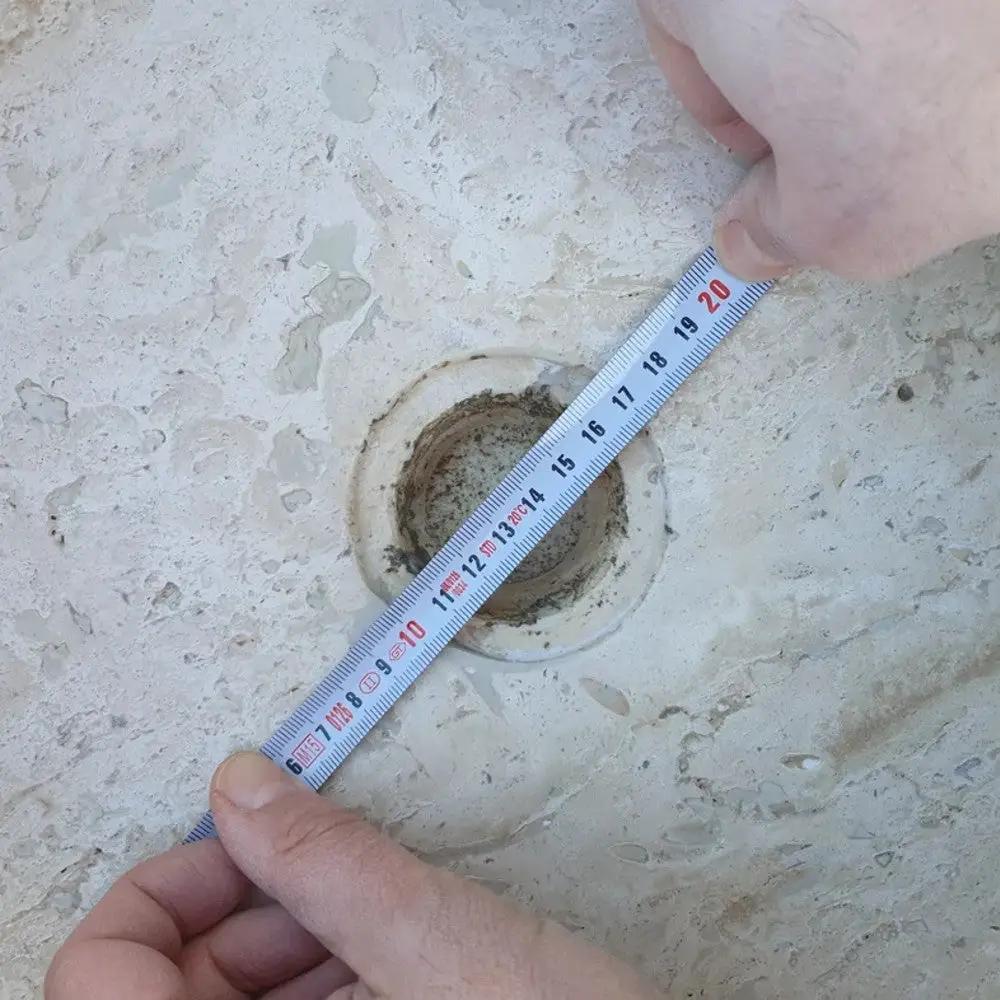 Natural Stone Beige Travertine Vessel Sink Honed Finish Round 16 inch Diameter 6 inch Height by GobekDesign