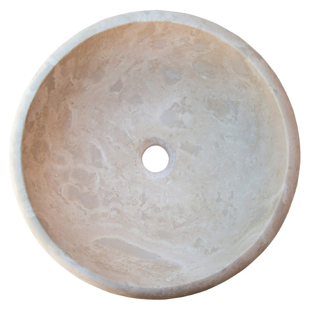 Beige Travertine Natural Stone Drop-in Sink - Honed 16x6 Inch by GobekDesign