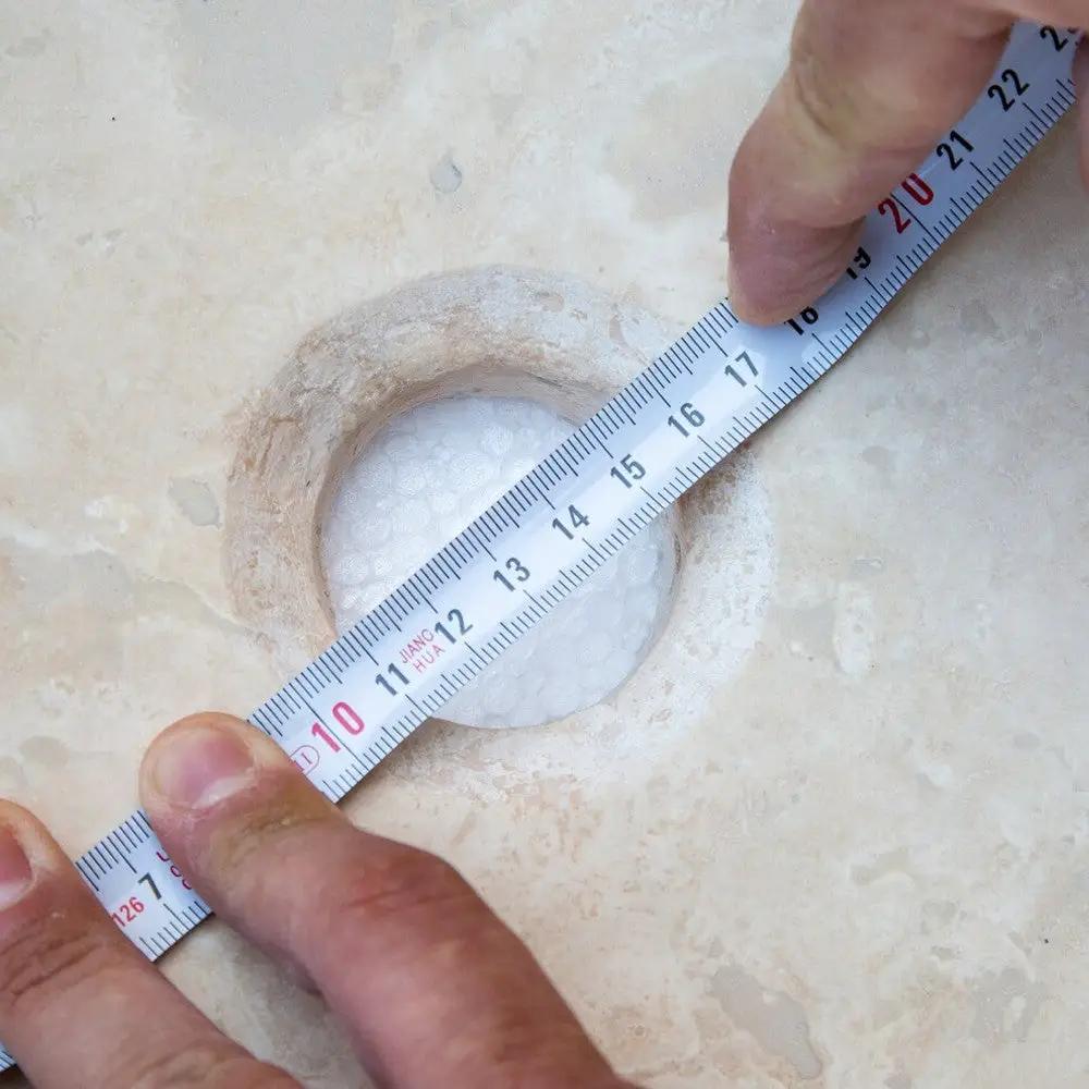 Beige Travertine Natural Stone Drop-in Sink - Honed 16x6 Inch by GobekDesign