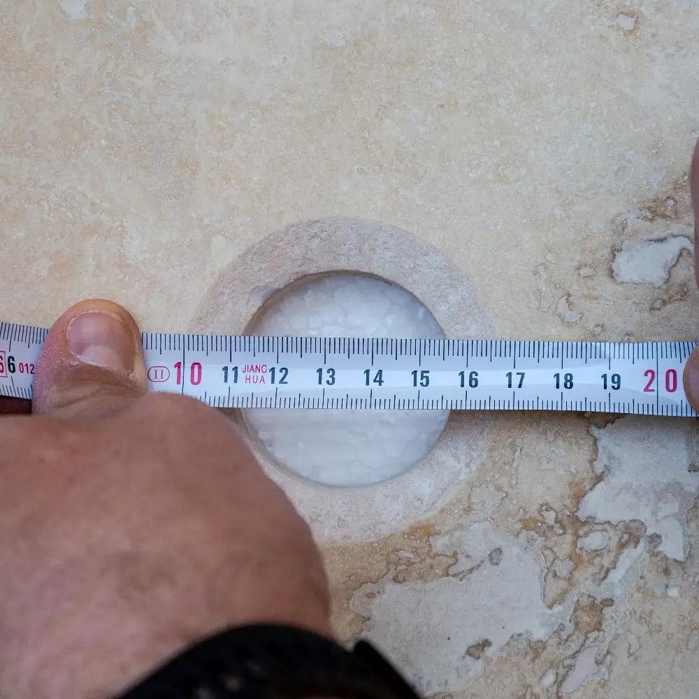 Beige Travertine Natural Stone Vessel Sink - Honed and Filled 16x6 by GobekDesign