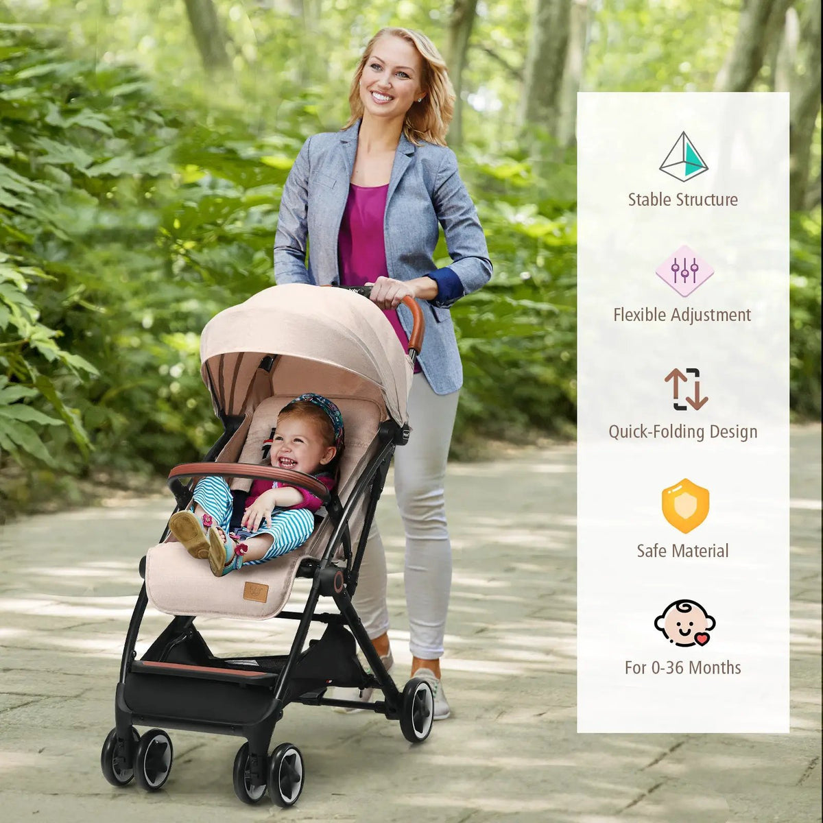 Lightweight Aluminium Frame Baby Stroller with Net by DirectDeals