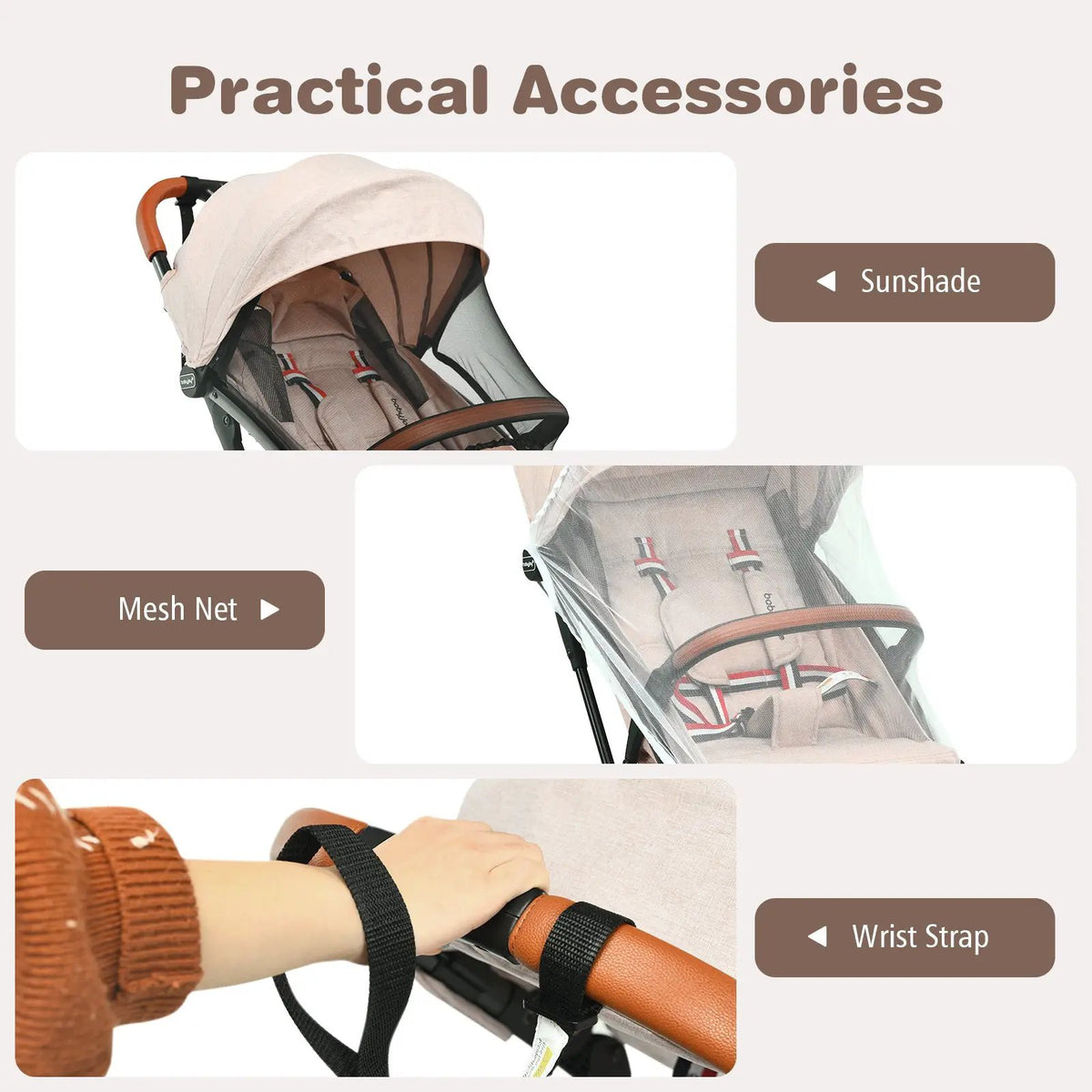 Lightweight Aluminium Frame Baby Stroller with Net by DirectDeals