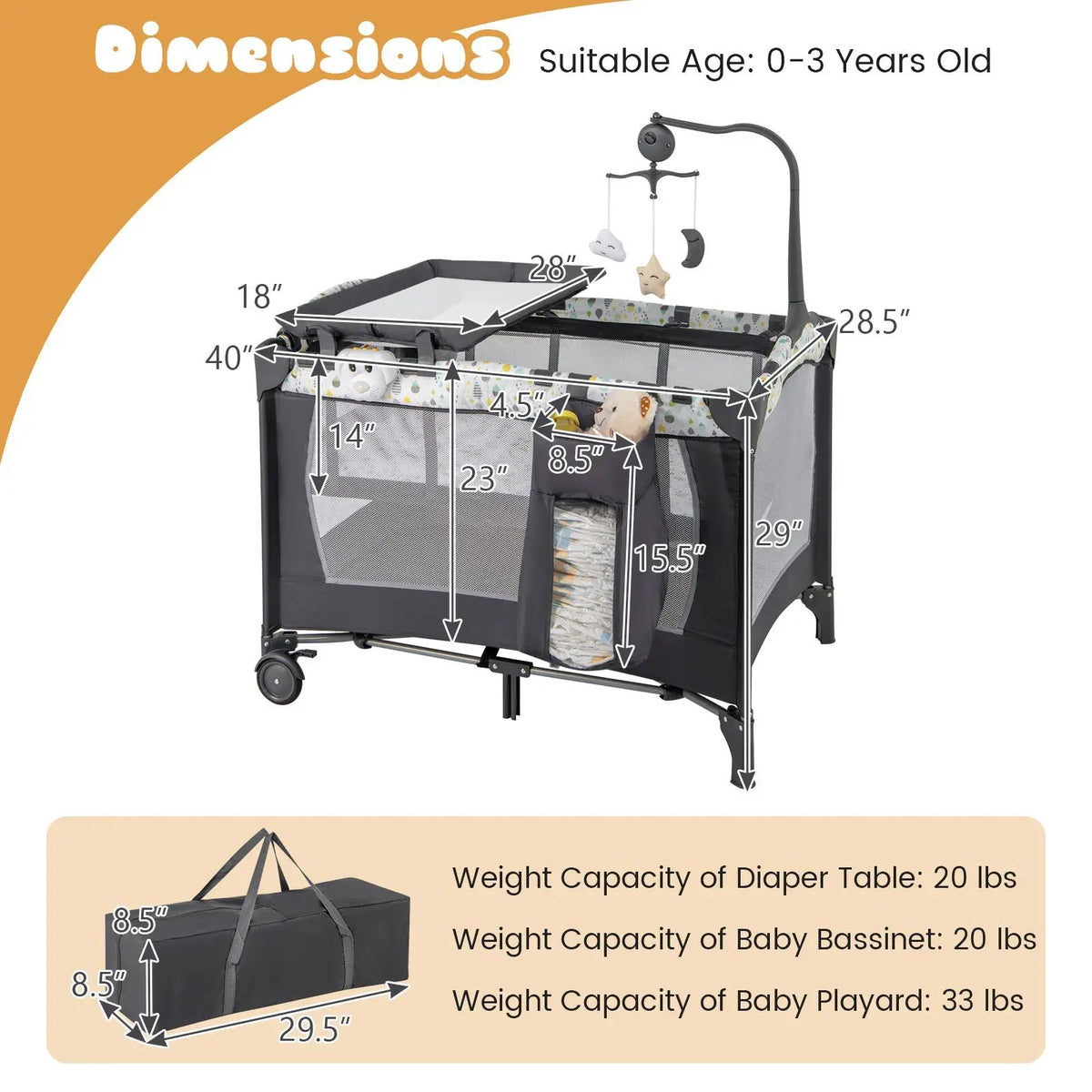 Multi-Functional Baby Playpen with Mattress and Removable Changing Table by DirectDeals