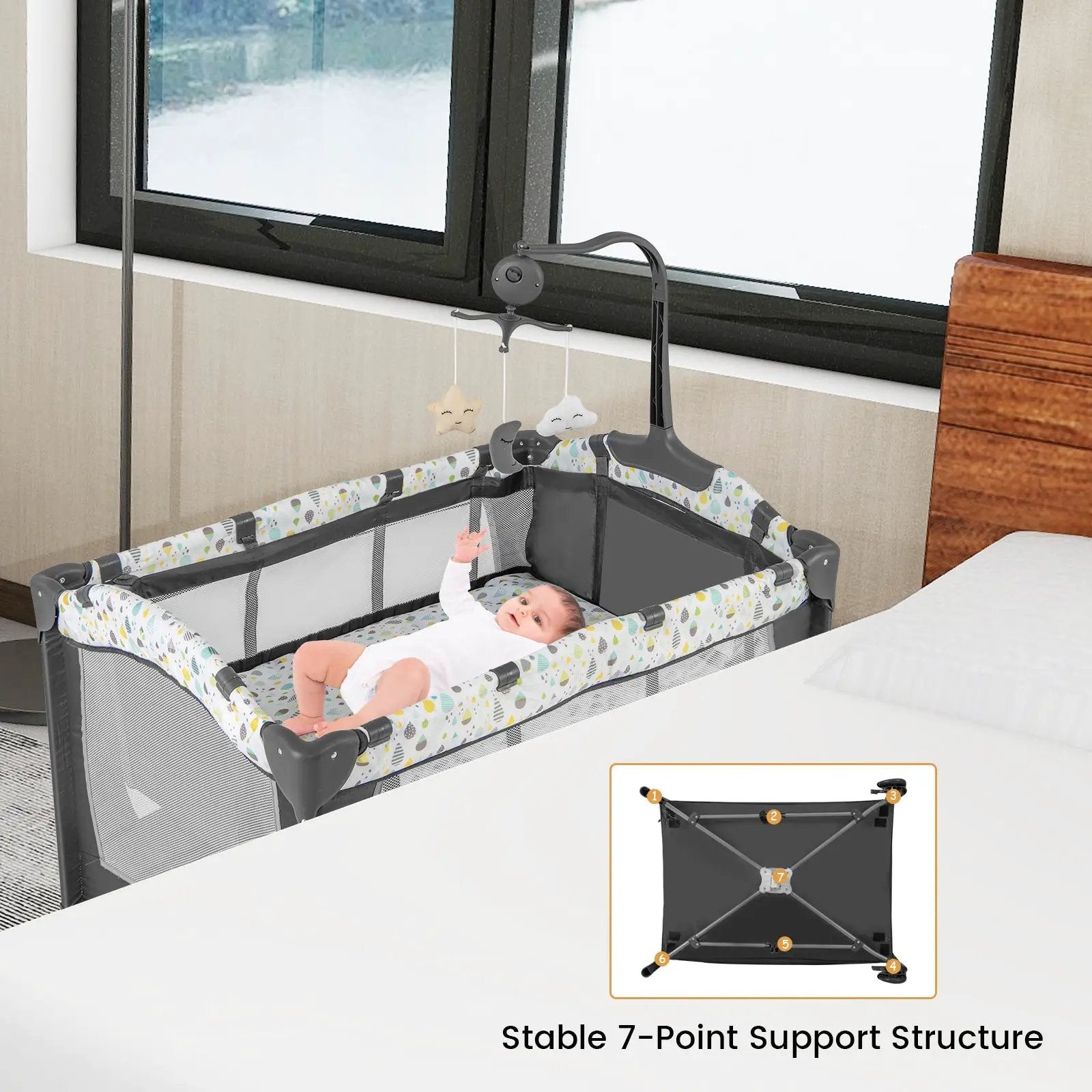 Multi-Functional Baby Playpen with Mattress and Removable Changing Table by DirectDeals