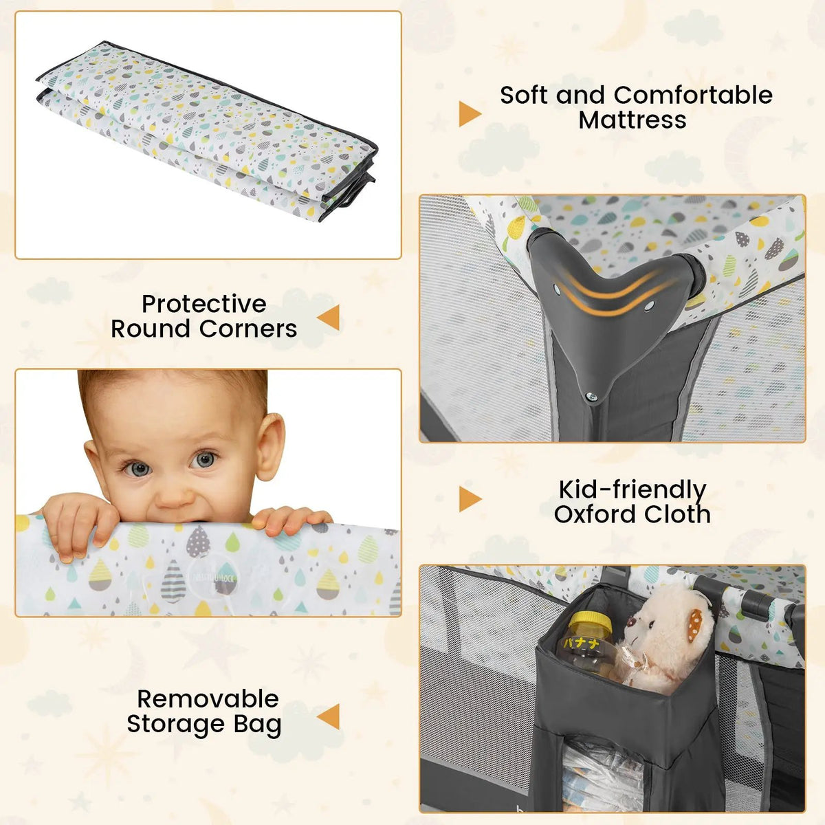 Multi-Functional Baby Playpen with Mattress and Removable Changing Table by DirectDeals
