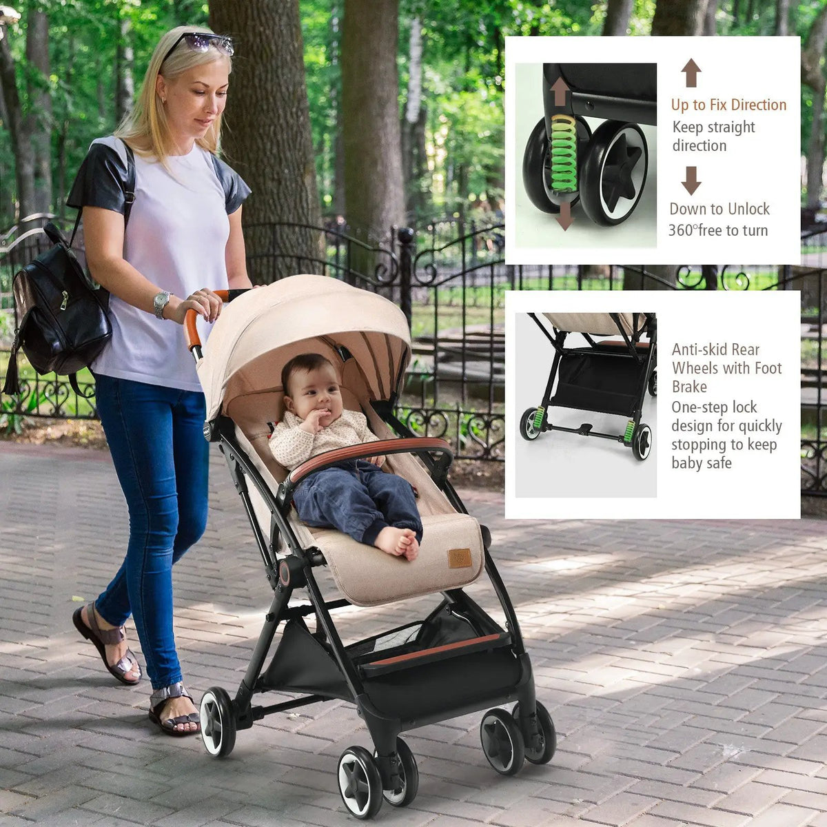 Lightweight Aluminium Frame Baby Stroller with Net by DirectDeals
