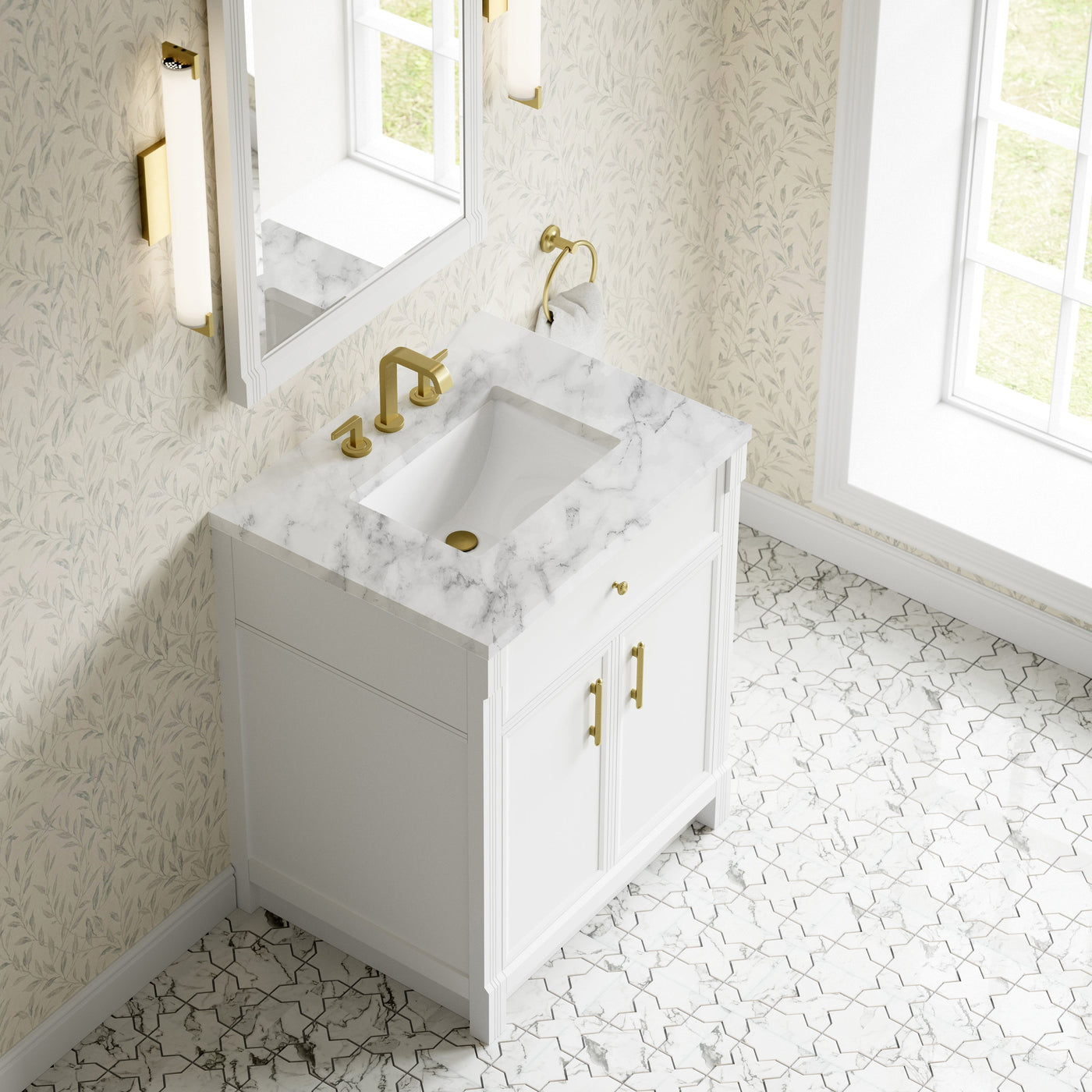 James Martin Bellshire 30" Single Bathroom Vanity, Bright White by James Martin