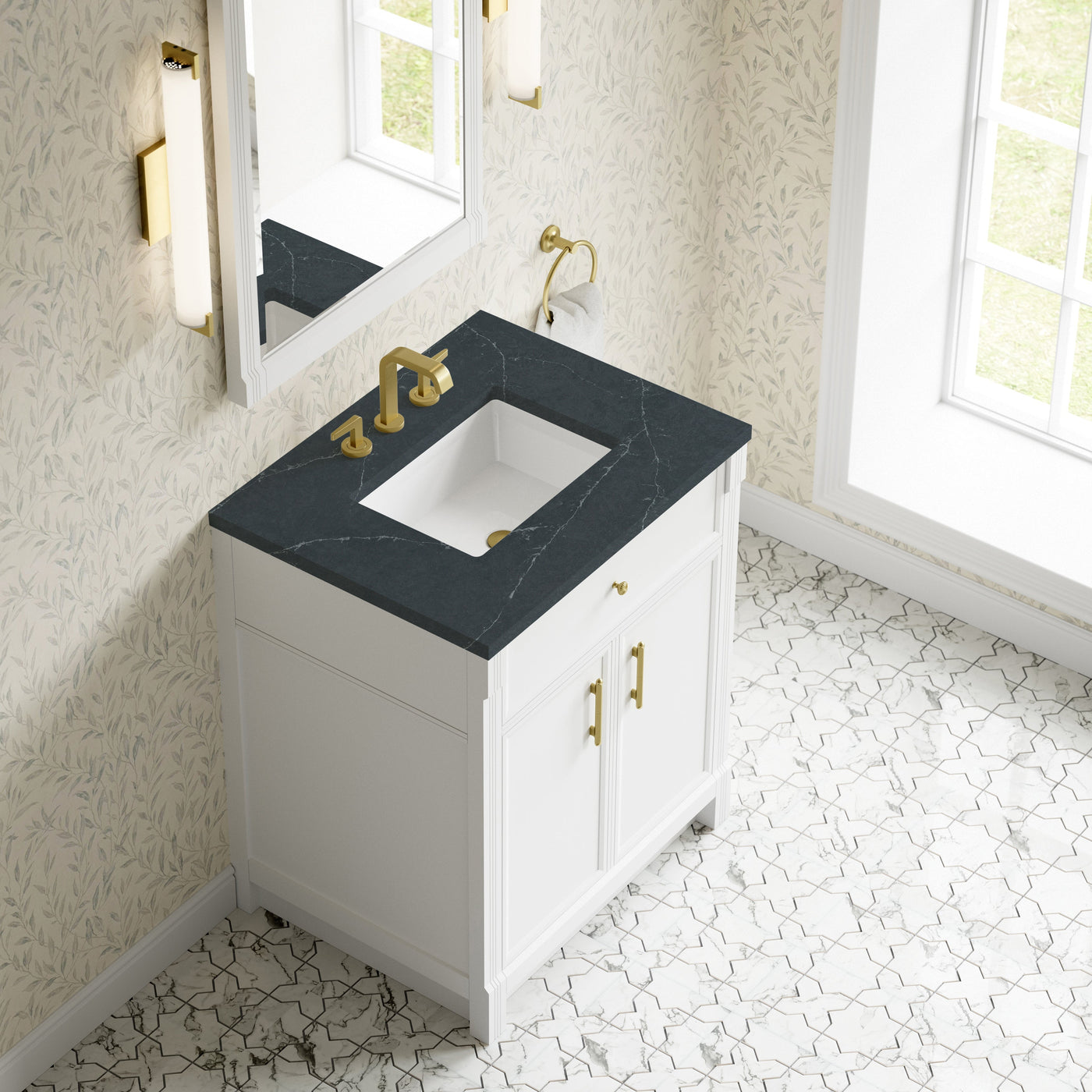 James Martin Bellshire 30" Single Bathroom Vanity, Bright White by James Martin