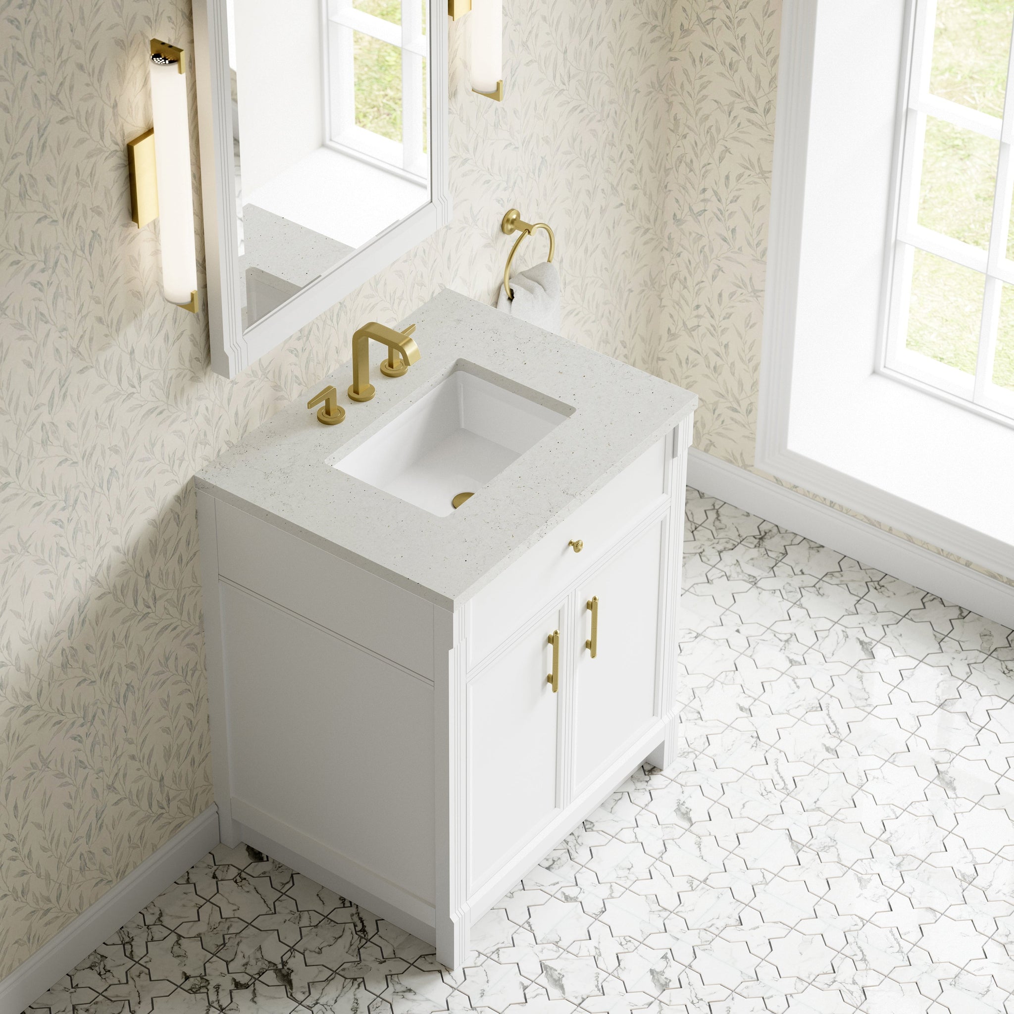 James Martin Bellshire 30" Single Bathroom Vanity, Bright White by James Martin