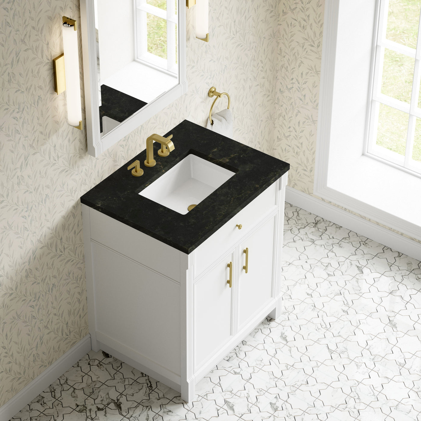 James Martin Bellshire 30" Single Bathroom Vanity, Bright White by James Martin