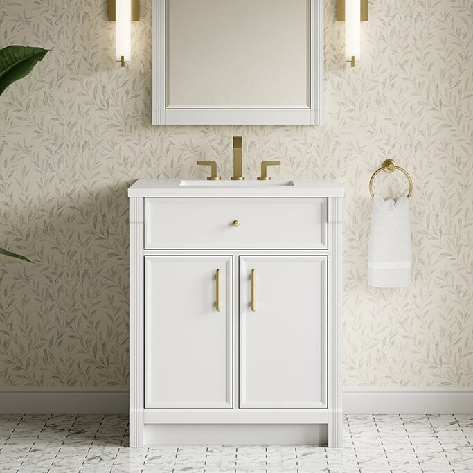 James Martin Bellshire 30" Single Bathroom Vanity, Bright White by James Martin