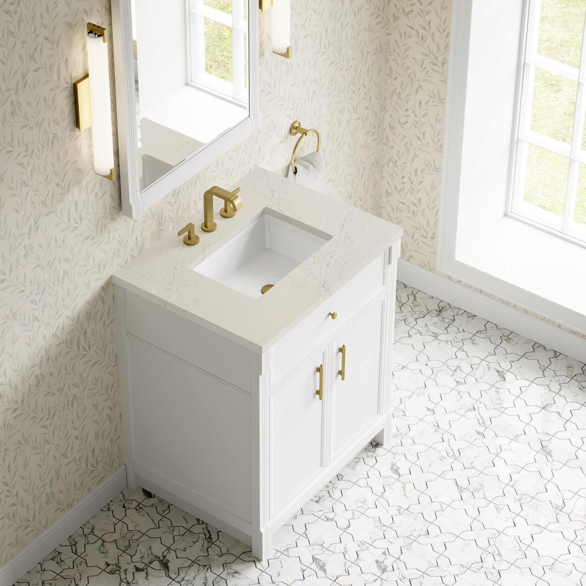 James Martin Bellshire 30" Single Bathroom Vanity, Bright White by James Martin