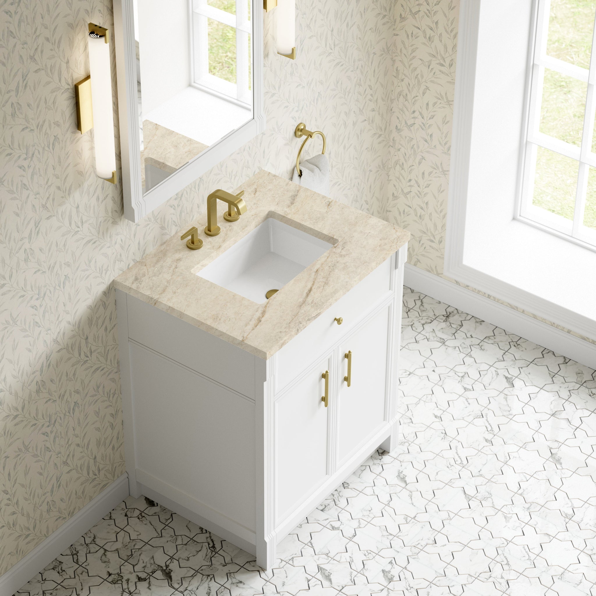 James Martin Bellshire 30" Single Bathroom Vanity, Bright White by James Martin