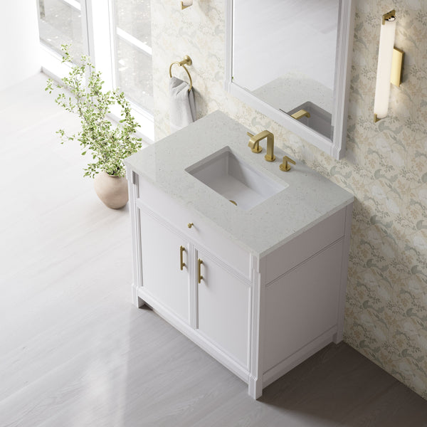 James Martin Bellshire 36" Single Bathroom Vanity, Bright White