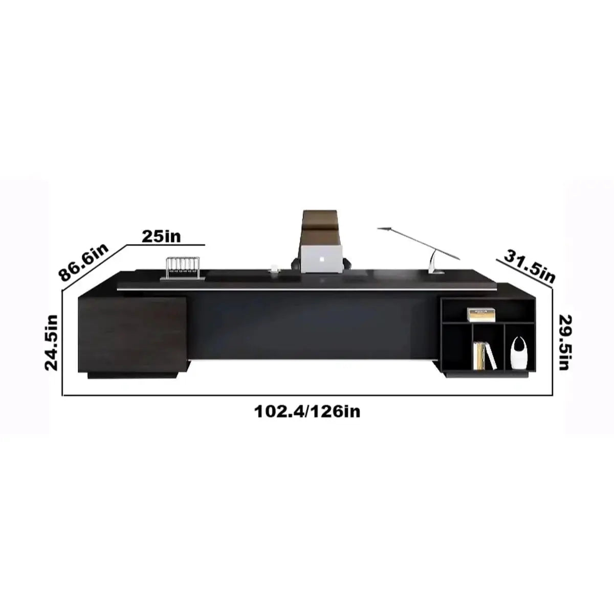 Byram · Modern L-Shaped Executive Desk by Arc Grove