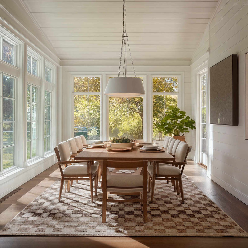 Benjy Irregular Checkboard Rug - Cream&Gold by Boutique Rugs