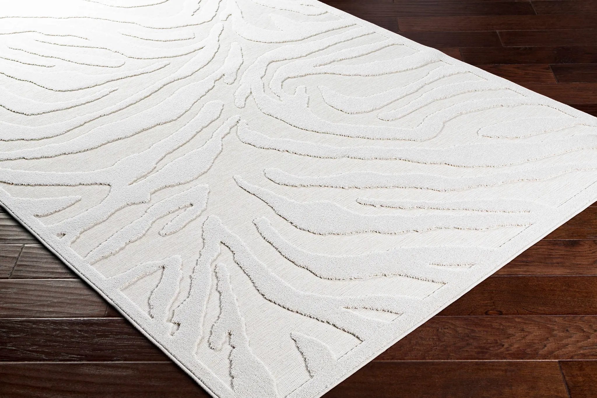 Benzonia 3D White Zebra Outdoor Rug by Boutique Rugs