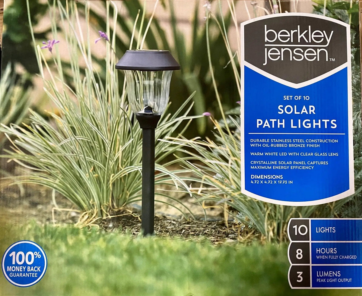 Berkley Jensen 14-Lumen Solar Pathway Lights,10 Pack- Oil-rubbed Bronze by Outdoor Solar Outlet