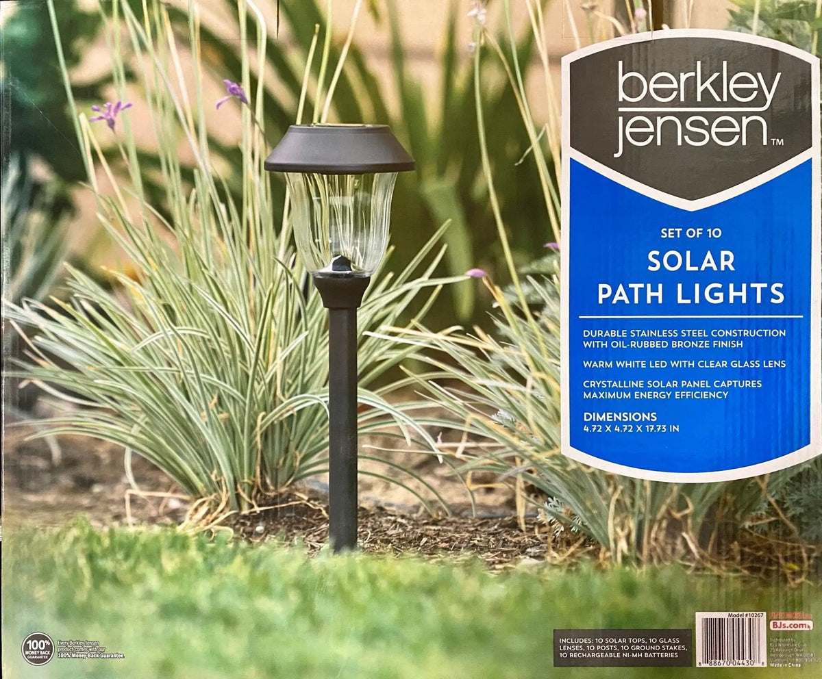 Berkley Jensen 14-Lumen Solar Pathway Lights,10 Pack- Oil-rubbed Bronze by Outdoor Solar Outlet