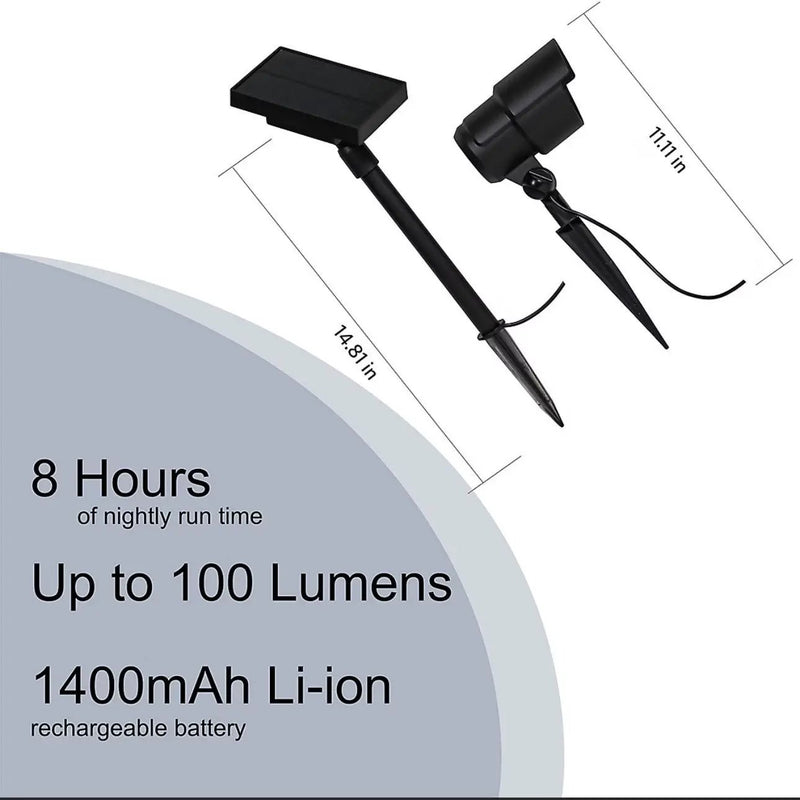Berkley Jensen 2 Pack Solar LED Spotlights 100 Lumen by Outdoor Solar Outlet