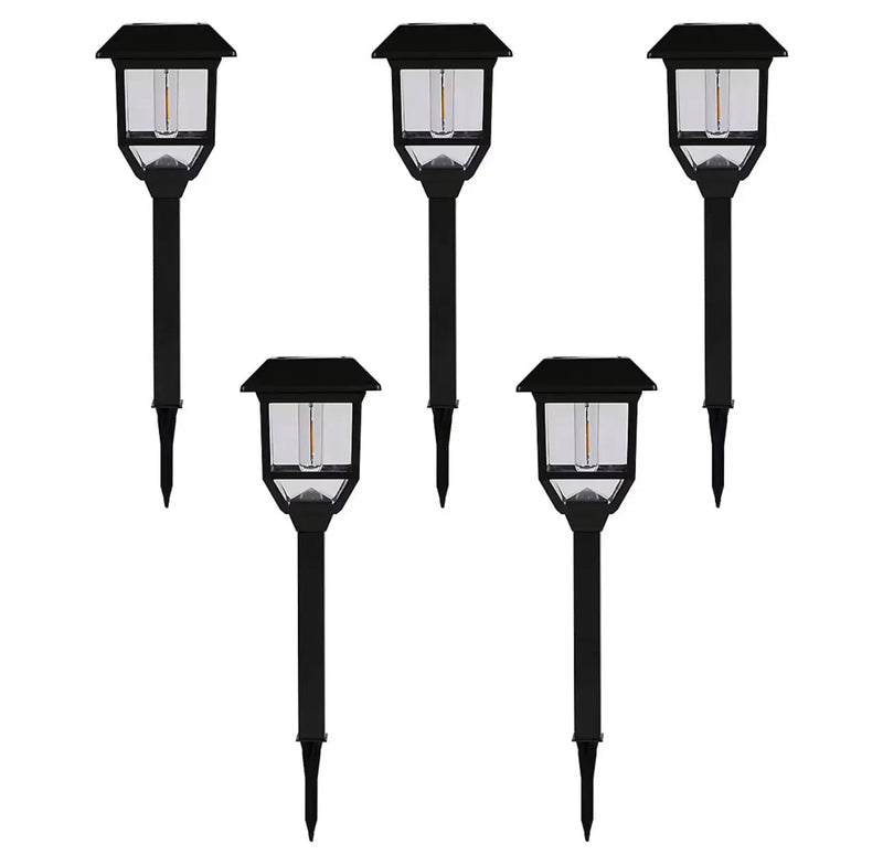 Berkley Jensen 5 Pack Solar LED Pathway Lights 15 Lumen- Graphite Black by Outdoor Solar Outlet