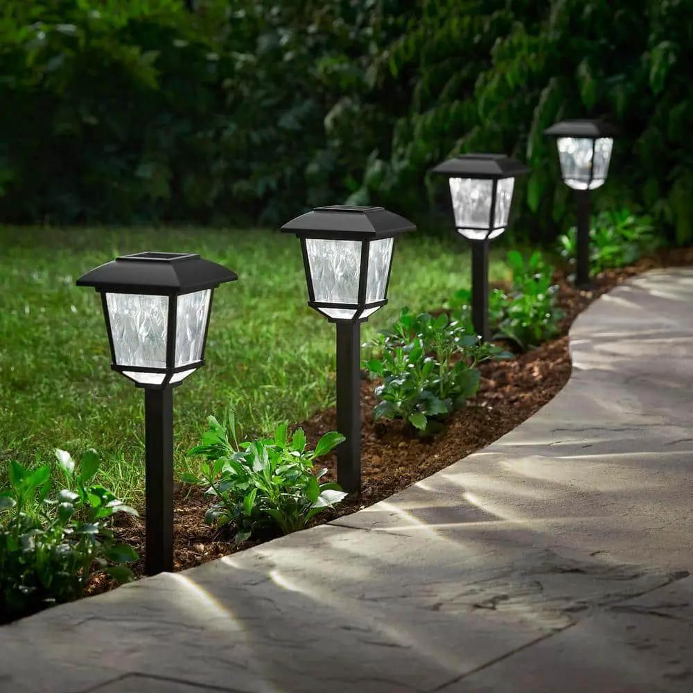 Berkley Jensen 5 Pack Solar LED Pathway Lights 15 Lumen- Graphite Black by Outdoor Solar Outlet