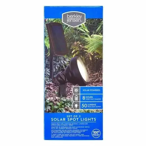 Berkley Jensen 50-Lumen Solar Spotlights Set Of 2 by Outdoor Solar Outlet