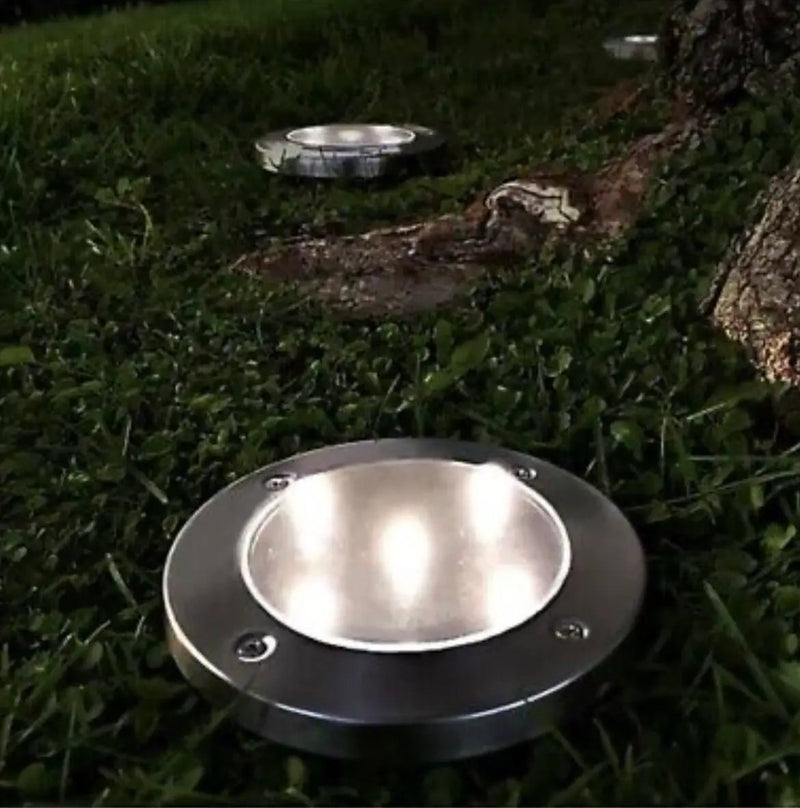 Berkley Jensen 6-Lumen Solar Disk Mark Lights, 6 pk. - Stainless Steel by Outdoor Solar Outlet