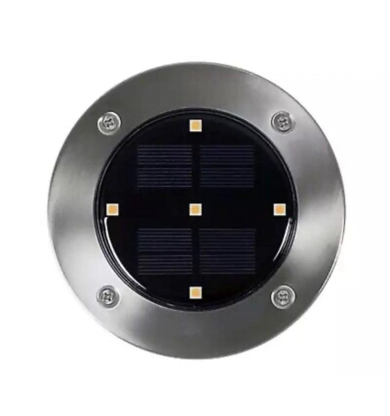 Berkley Jensen 6-Lumen Solar Disk Mark Lights, 6 pk. - Stainless Steel by Outdoor Solar Outlet