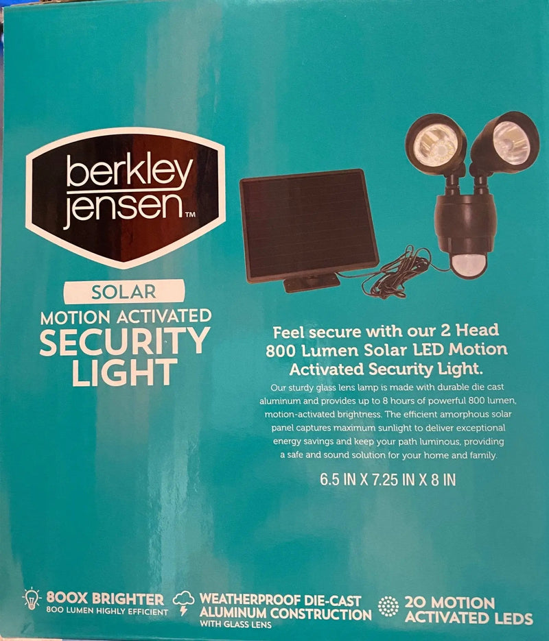 Berkley Jensen 800-Lumen Solar Security Light by Outdoor Solar Outlet