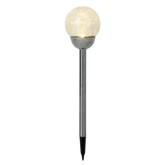 Berkley Jensen Steel Solar Crackle Glass Ball PathWay LED- 8 Pack by Outdoor Solar Outlet