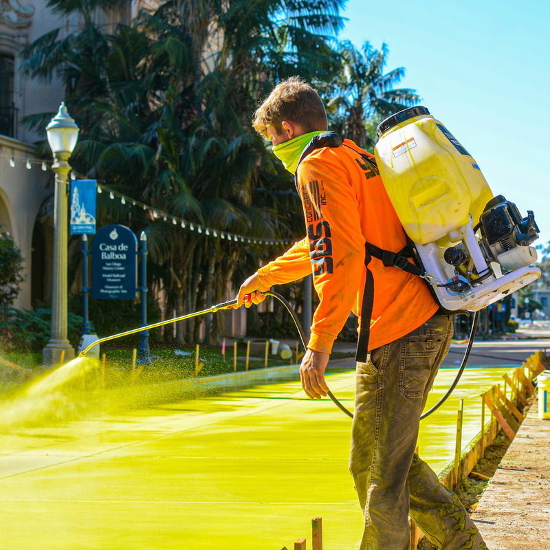 6.5 Gallon Backpack Concrete Sprayer .5 GPM Gas Finishing Tool for Cement Sealant Curing Stain by Tomahawk Power