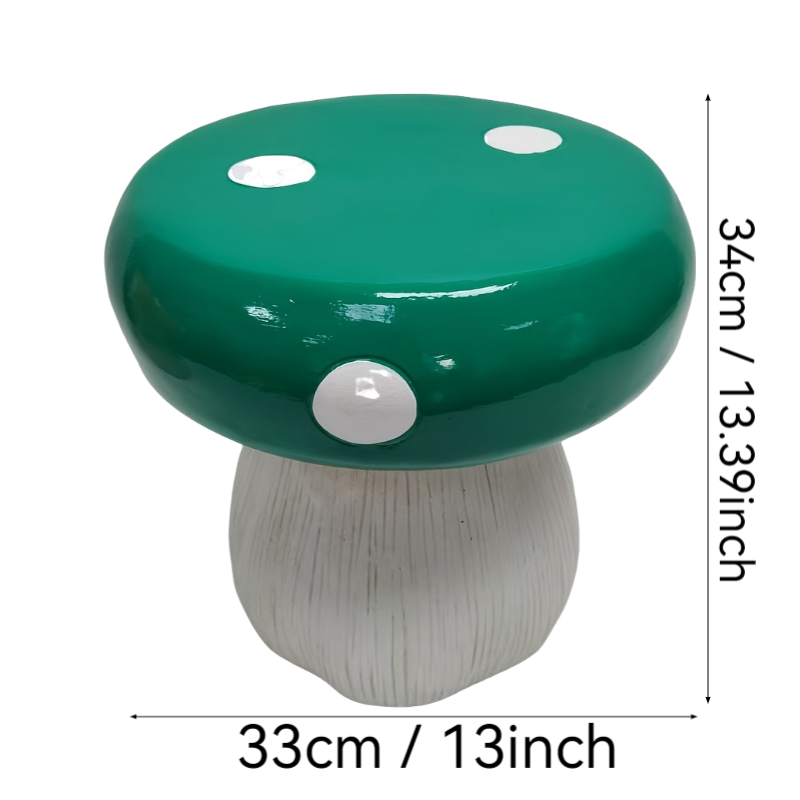 Mushroom Model Statue Stool, 13-Inch, Green Magnesium Oxide, photo 4 of 7