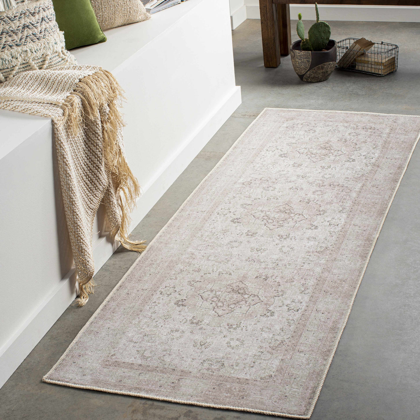 Bethany Vintage Flat Pile Washable Rug by Boutique Rugs