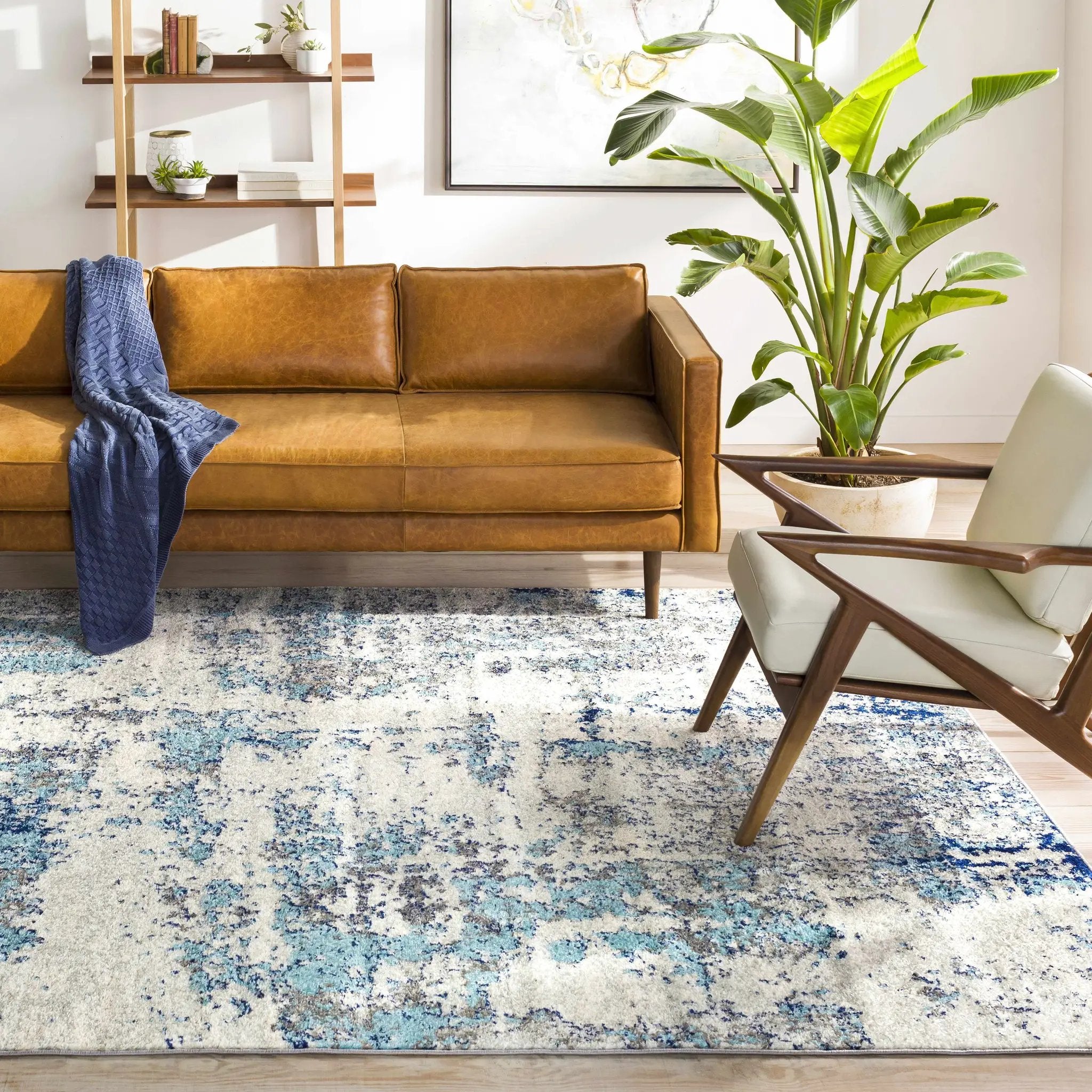 Beverly Abstract Blue Area Rug by Boutique Rugs