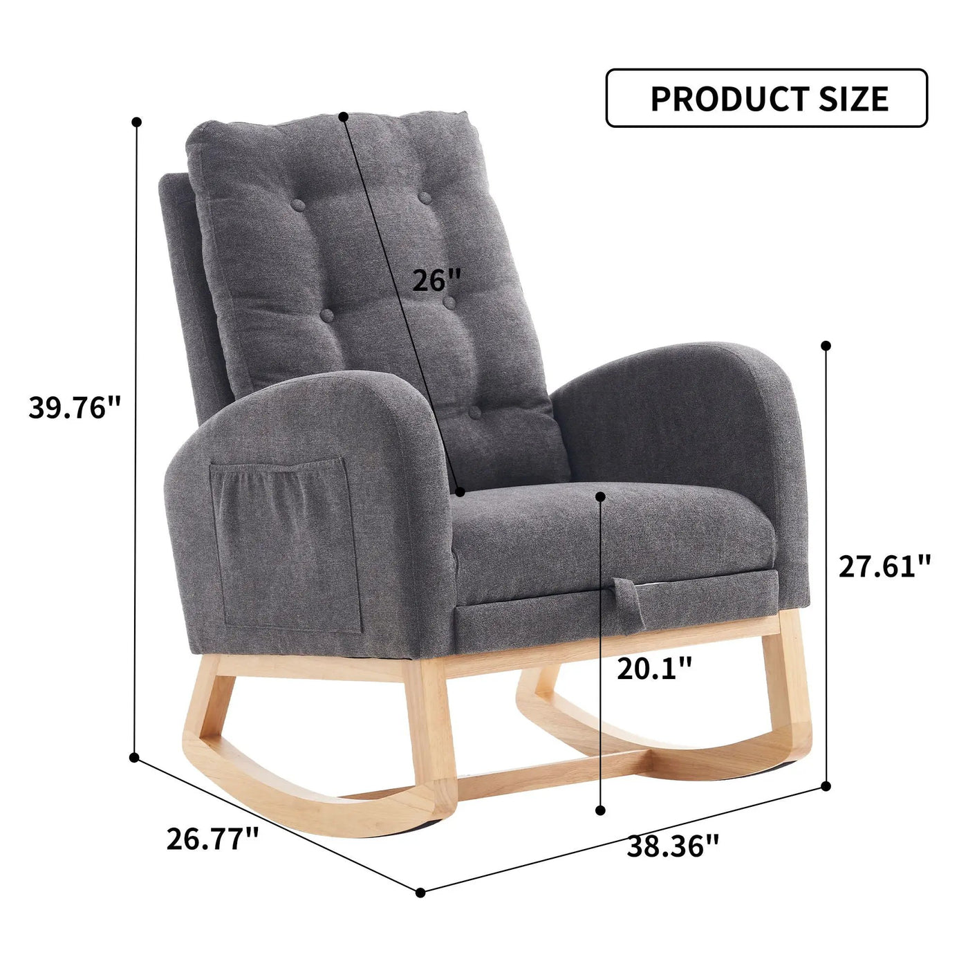 Accent Rocking Chair With Footrest, High Back by Unique Piece Furniture