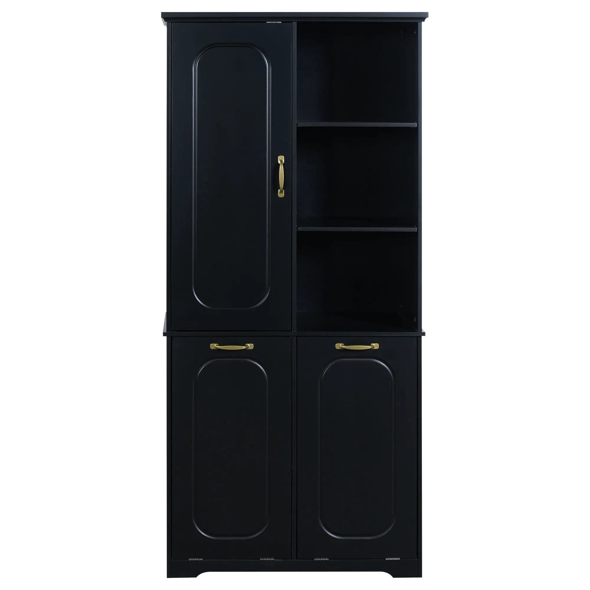 Freestanding Tall Storage Cabinet With 2 Tilt-Out Hampers by HouseOfZazla