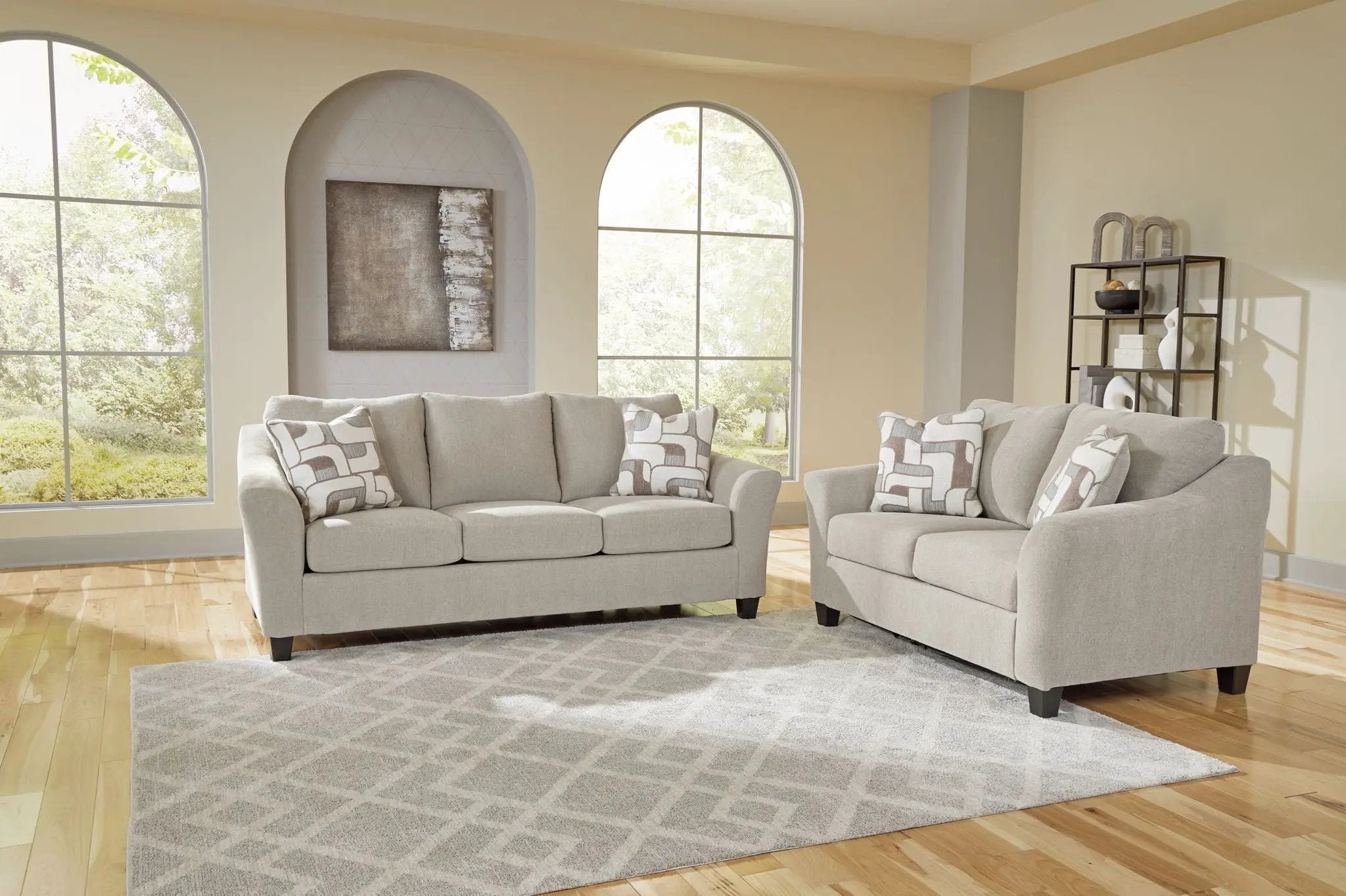 Willarae - 2 Pc. - Sofa, Loveseat - Taupe by Unique Piece Furniture