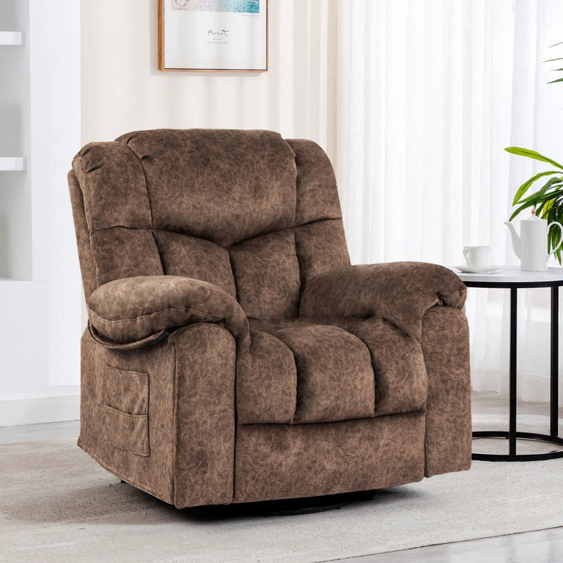 Swivel And Rocking Recliner Chair With Massage And Heating by Unique Piece Furniture
