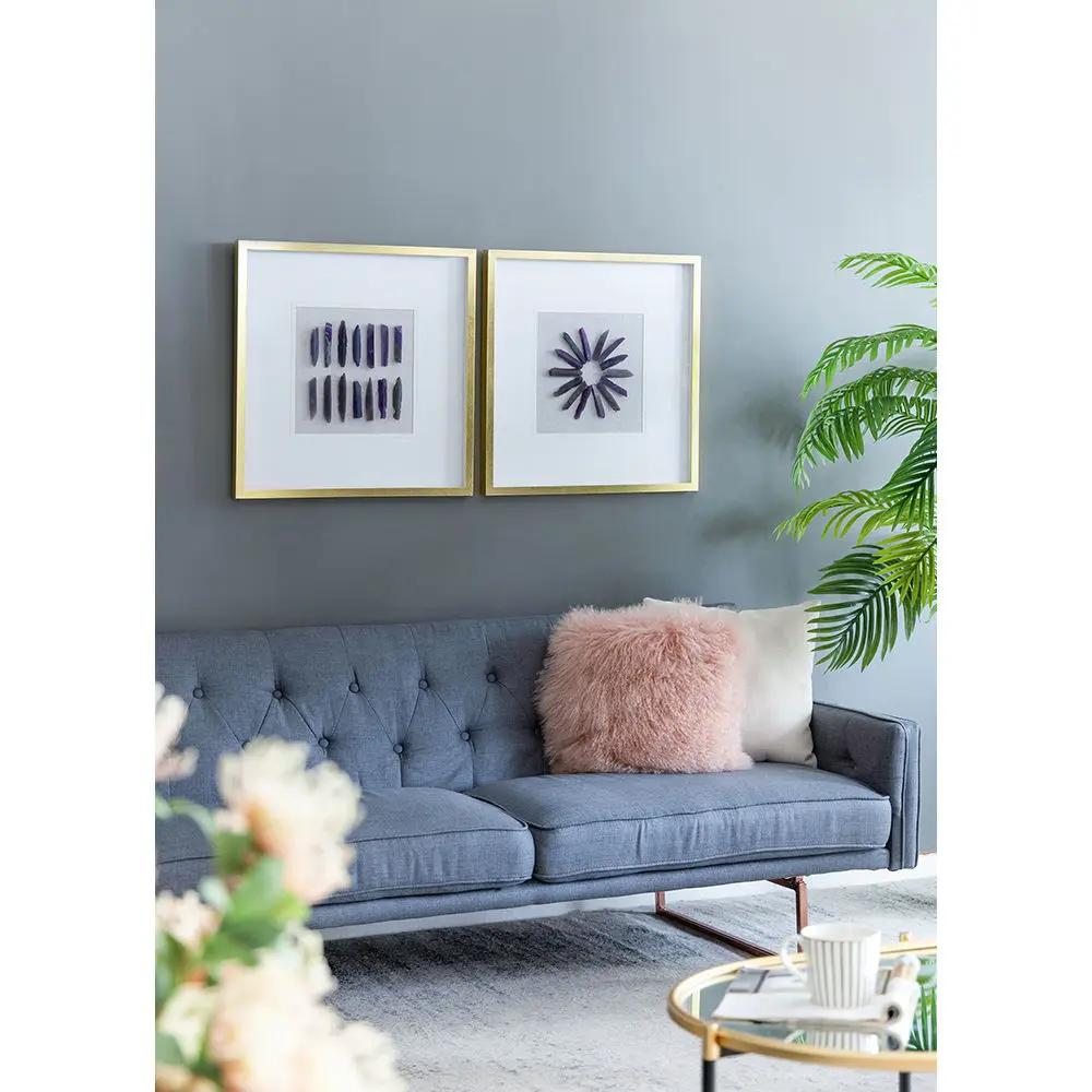 Grace Purple Agate Shadow Boxes Wall Art (Set of 2) - Multicolor by Unique Piece Furniture