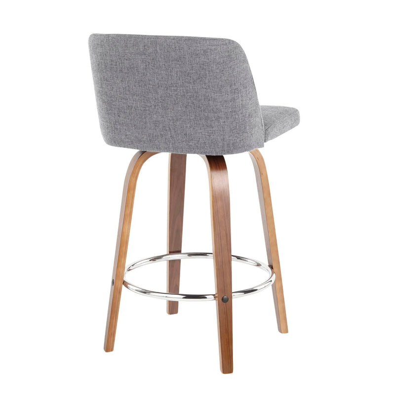 Toriano - Mid-Century Modern Fixed Height Counter Stool With Round Footrest (Set of 2) by Unique Piece Furniture