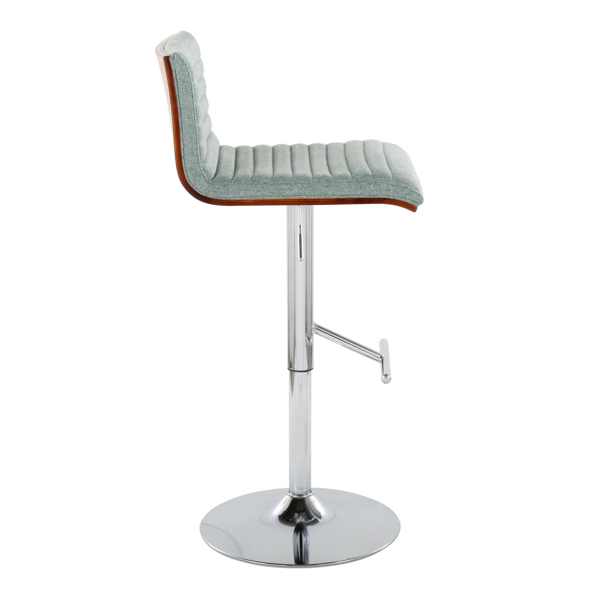Mason - Contemporary Adjustable Barstool & Swivel With Straight T Footrest (Set of 2) by HouseOfZazla