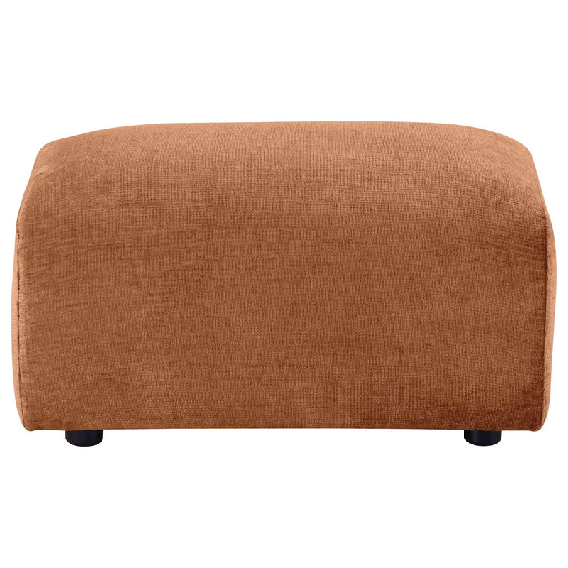 Burnett Chenille Upholstered Ottoman Burnt Orange by Unique Piece Furniture